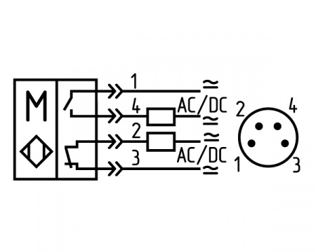 Датчик бесконтактный герконовый DG18MKP-CD-2GNONC-FF-P8.4/0,1-IS